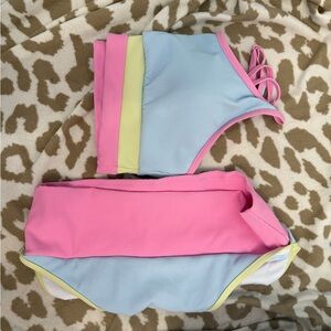 Pink Blue and Yellow Swimsuit set